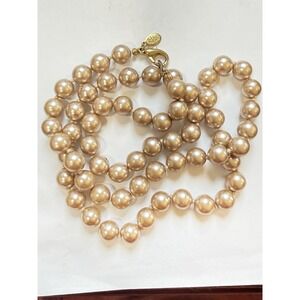 Joan Rivers Necklace Hand Knotted Ivory‎ Colored Faux Pearl 26" Long
